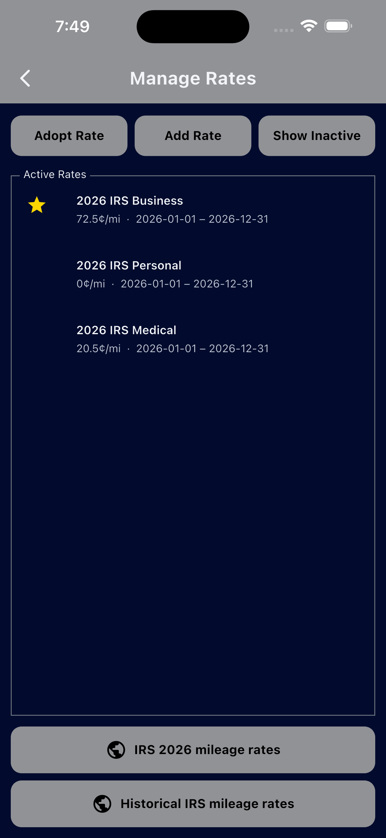 MileHawk app screenshot 4